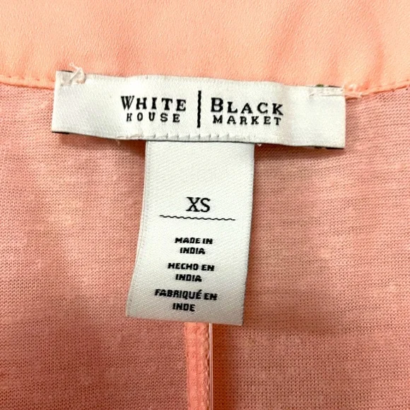 NWT White House Black Market Pink Pearl V Neck Tunic Top Sz XS Easy Tee - Picture 3 of 6